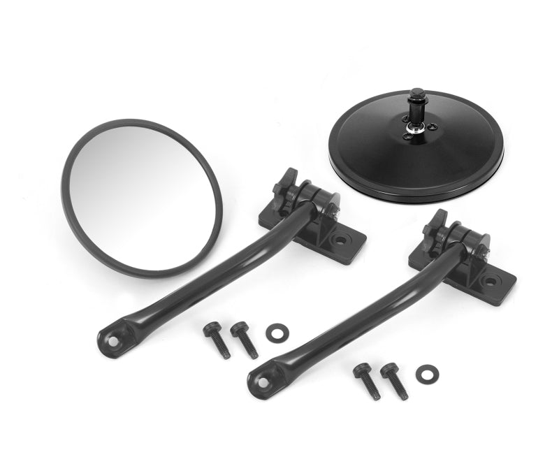 Rugged Ridge 97-18 Jeep Wrangler Black Round Quick Release Mirror - 11025.11
