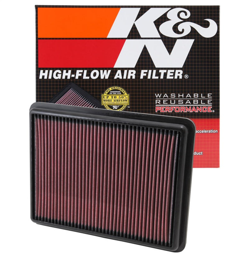 K&N Replacement Air Filter 11.75in O/S Length x 9in O/S Width x 1.188in H for 13 Hyundai Santa Fe - 33-2493