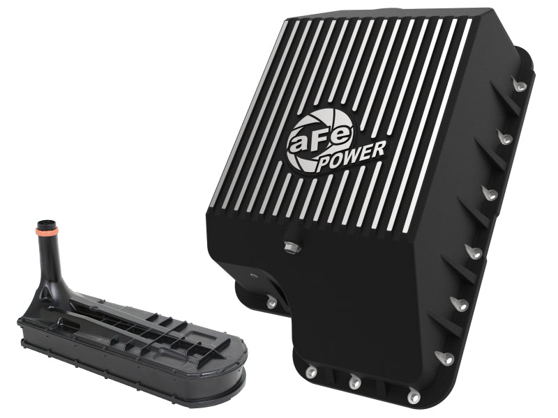 afe Transmission Pan (Black); Ford Diesel Trucks 03-10 V8-6.0/6.4L (td) - 46-70122-1