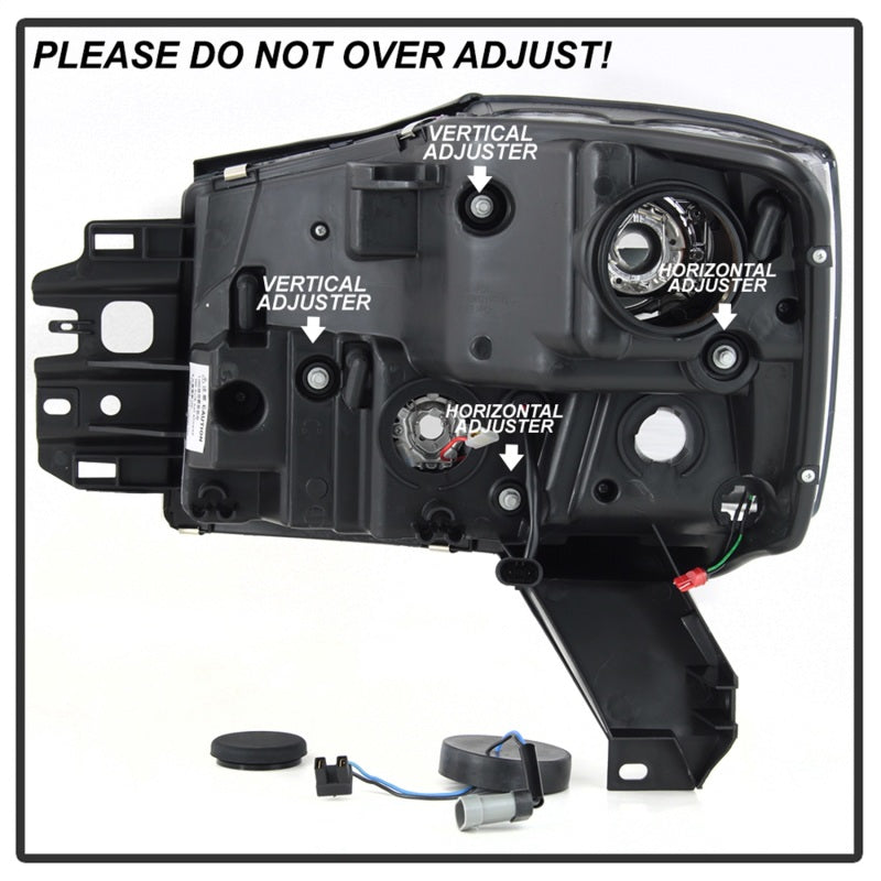 Spyder 04-15 Nissan Titan / 04-07 Nissan Armada V2 Projector Headlights - Black PRO-YD-NTI04-DRL-BK - 5085504