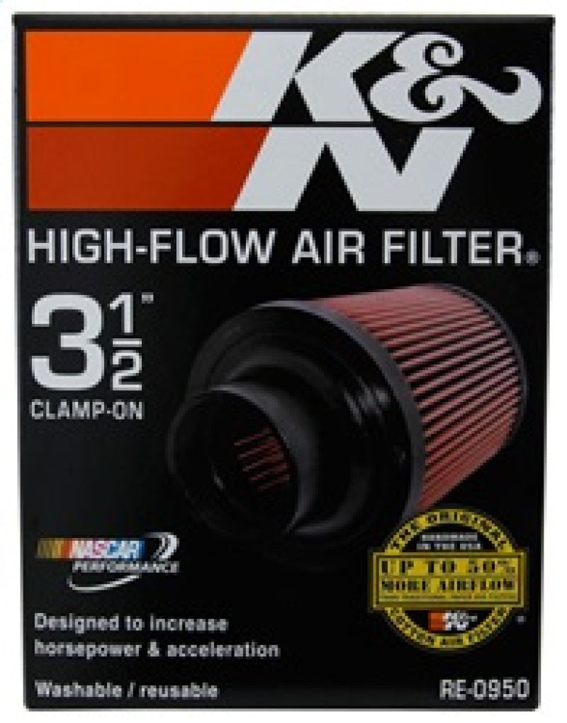 K&N Universal Rubber Filter 3 1/2inch ID FLG / 6inch Base / 4-5/8inch Top / 6inch Height - RE-0950