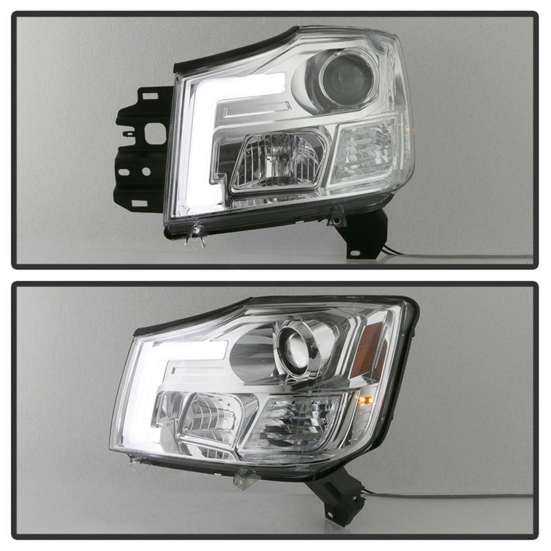 Spyder 04-15 Nissan Titan / 04-07 Nissan Armada V2 Projector Headlights - Chrome PRO-YD-NTI04-DRL-C - 5085498