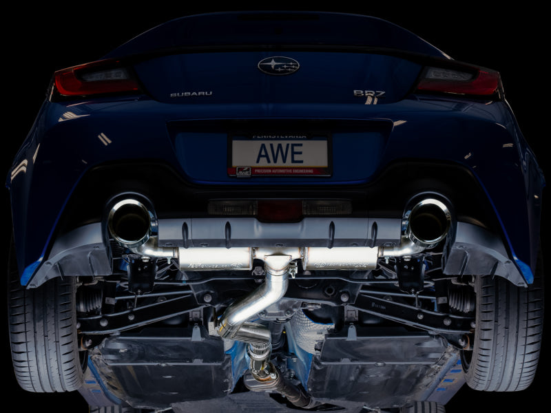 AWE Subaru BRZ/ Toyota GR86/ Toyota 86 Touring Edition Cat-Back Exhaust- Chrome Silver Tips - 3015-32486