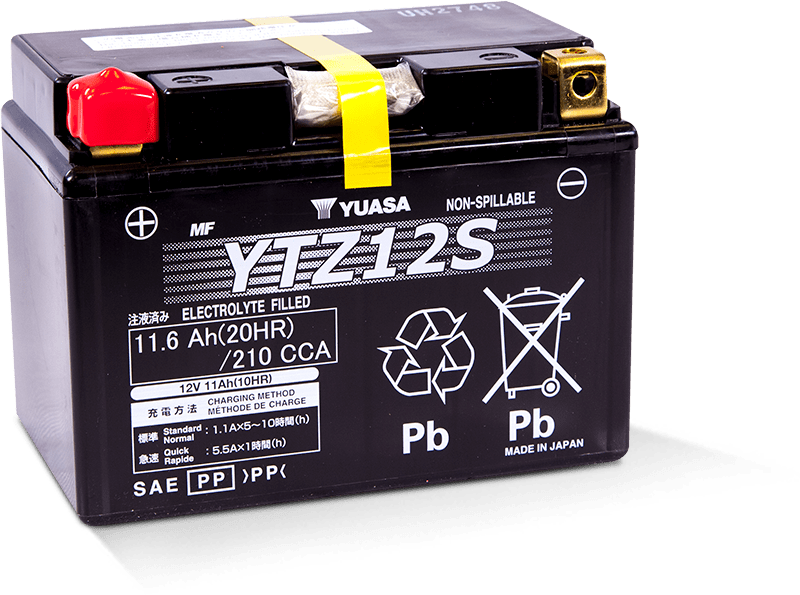 Yuasa YTZ12S Maintenance Free AGM 12 Volt Battery - YUAM7212A for 2000-2006 Honda RVT1000R RC51