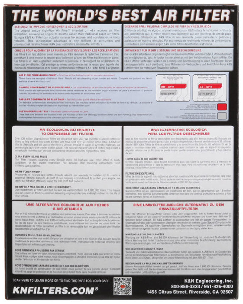 K&N 2020 Hyundai Venue L4-1.6L F/I Replacement Air Filter - 33-5103