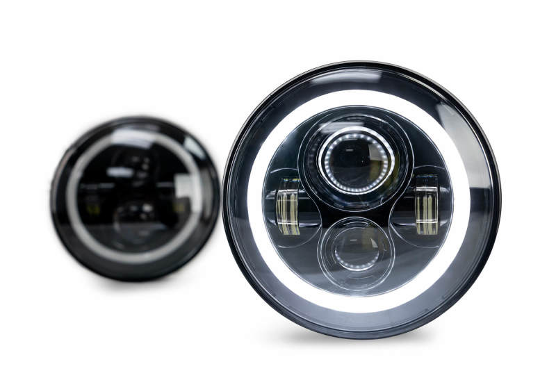 DV8 Offroad 07-18 Jeep Wrangler JK LED Projector Headlights w/ Angel Eyes - HL7JK-02