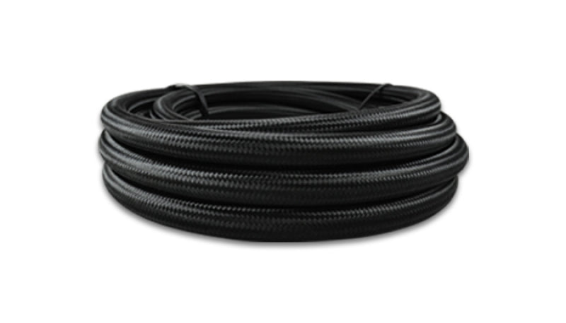Vibrant Black Nylon Braided Flex Hose AN -10 Hose ID 0.56in (150ft Roll) - 12010