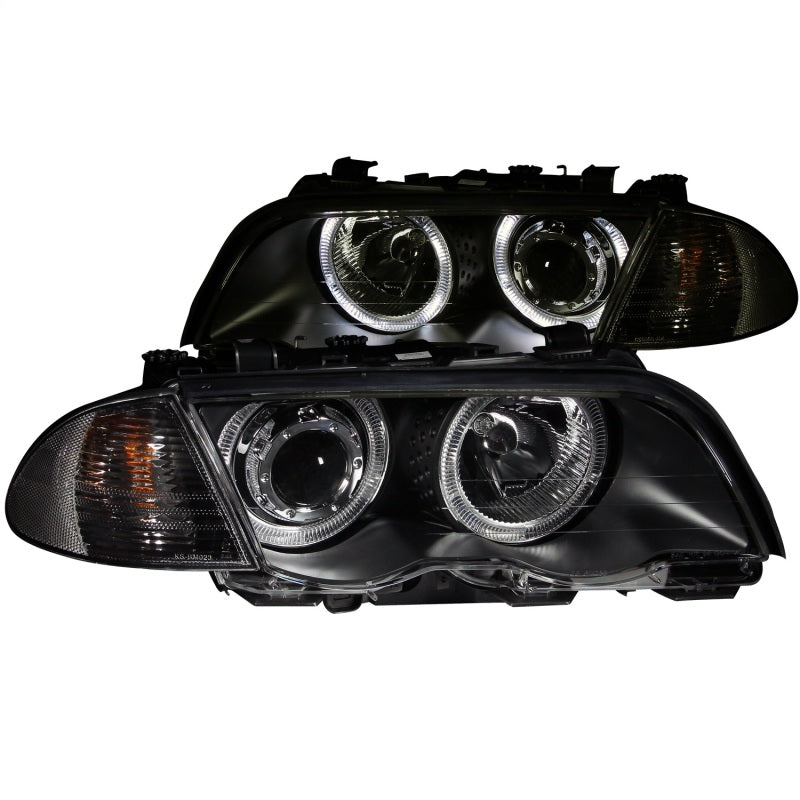 ANZO 1999-2001 BMW 3 Series E46 Projector Headlights w/ Halo Black (CCFL) - 121261
