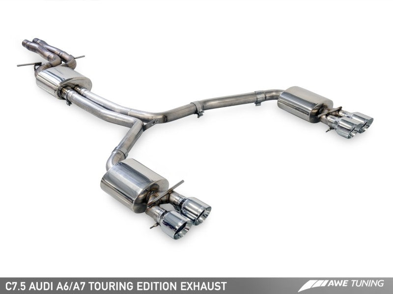 AWE Tuning Audi C7.5 A7 3.0T Touring Edition Exhaust - Quad Outlet Diamond Black Tips - 3015-43074