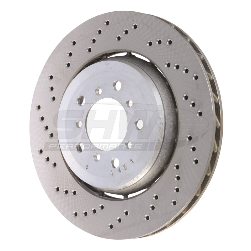 SHW 05-06 BMW M3 3.2L Left Front Cross-Drilled Lightweight Brake Rotor (34112282445) - BFL44451