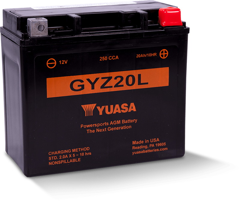 Yuasa GYZ20L High Performance Maintenance Free AGM 12 Volt Battery - YUAM720GZ