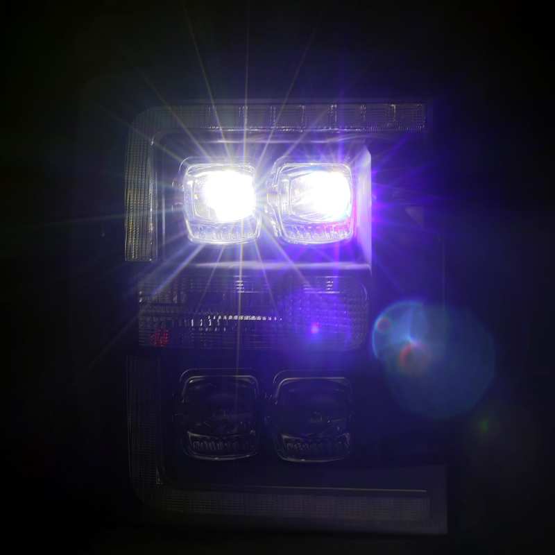 AlphaRex 11-16 Ford F-350 SD NOVA LED Proj Headlights Plank Style Alpha Blk w/Activ Light/Seq Signal - 880147