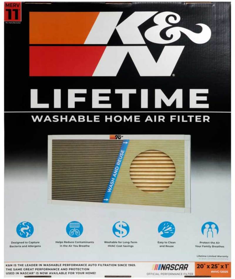 K&N HVAC Filter - 20 x 25 x 1 - HVC-12025