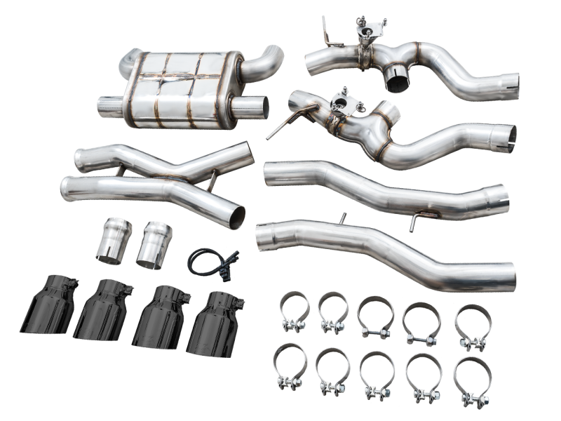 AWE SwitchPath Catback Exhaust for BMW G8X M3/M4 - Diamond Black Tips - 3025-42480
