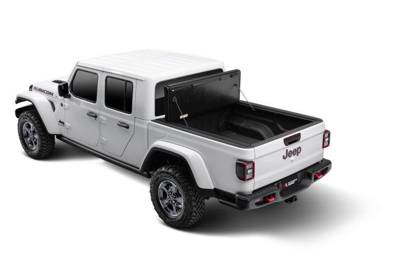 Rugged Ridge Armis Hard Folding With LINE-X Bed Cover 2020 JT - 13550.24 for 2020-2025 Jeep Gladiator - rear view