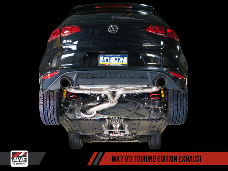 AWE Tuning VW MK7 GTI Track Edition Exhaust - Diamond Black Tips - 3020-33024