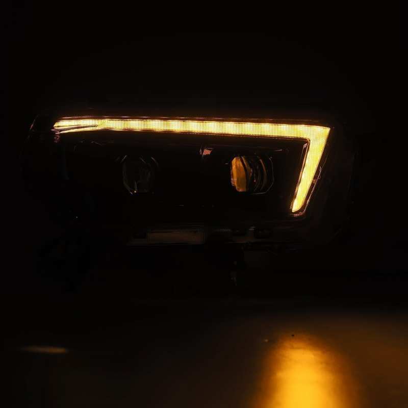 AlphaRex 10-13 Toyota 4Runner PRO-Series Proj Headlights Plank Style Alpha Blk w/Seq Signal/DRL - 880754