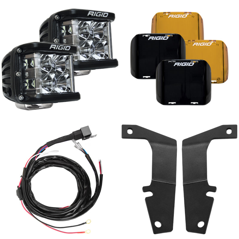 Rigid Industries 10-20 Toyota 4Runner A-Pillar Light Kit (Includes D-SS Flood) - 46703 for 2010-2020 Toyota 4Runner - front v
