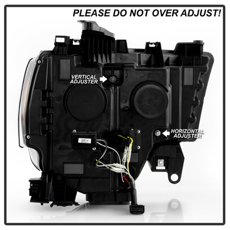 Spyder 19-22 Dodge Ram 2500/3500 (Halogen Model Only) Proj. Headlights (PRO-YD-DR19HDHALAP-SEQ-BK) - 5088604