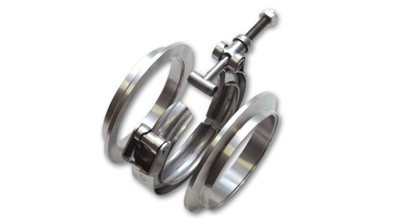 Vibrant T304 SS V-Band Flange Assembly for 1.75in O.D. Tubing incl 2 V-Band flanges &amp; 1 V-Band Clamp - 1487