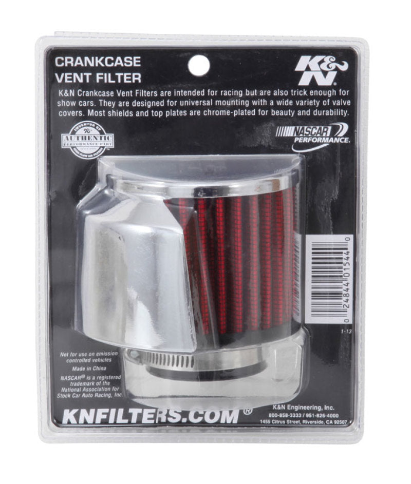 K&N 1.5in Flange ID x 3in OD x 2.5in Height Clamp On Crankcase Vent Filter - 62-1514