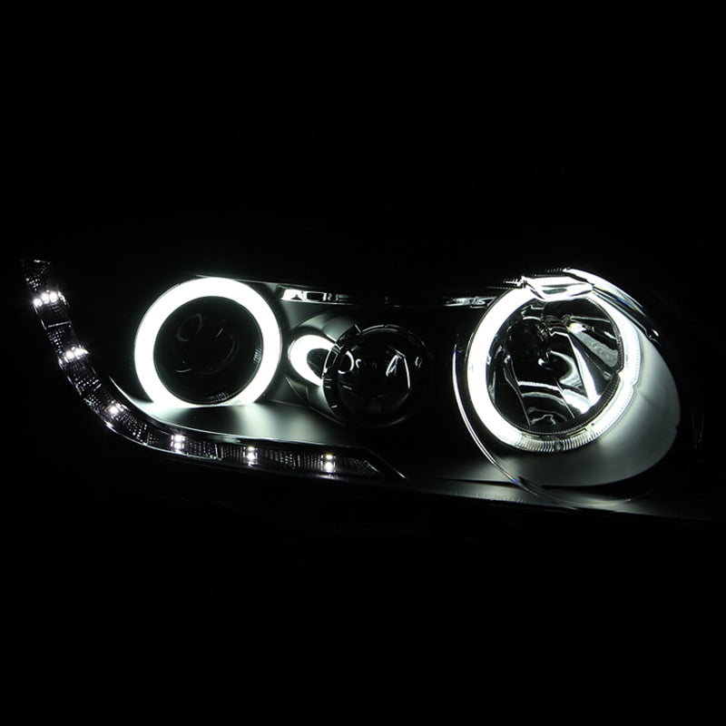 ANZO 2006-2011 Honda Civic Projector Headlights w/ Halo Black (CCFL) - 121454