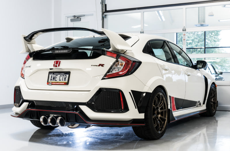 AWE Tuning 2017+ Honda Civic Type R Touring Edition Exhaust w/Front &amp; Mid Pipes - Chrome Silver Tips - 3015-42666