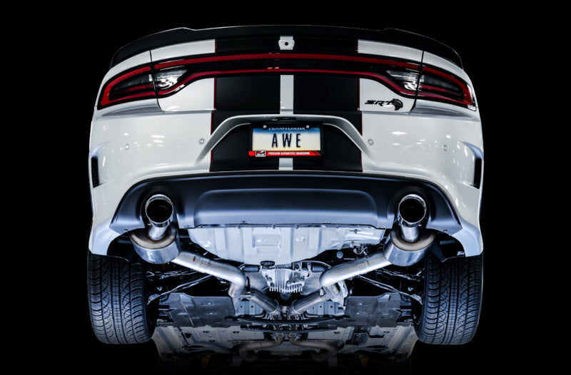 AWE Tuning 2015+ Dodge Charger 6.4L/6.2L SC Non-Resonated Touring Edition Exhaust - Silver Tips - 3020-32056
