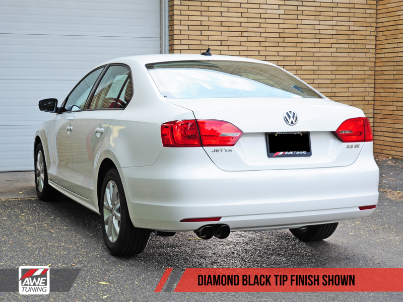 AWE Tuning Mk6 Jetta 2.5L Track Edition Exhaust - Diamond Black Tips - 3020-23030