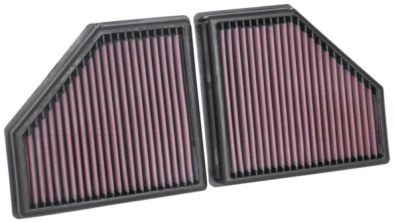 K&N 16-19 BMW 750i L6-4.4L F/I Replacement Drop In Air Filter - 33-5086 for 2016-2019 BMW 7 Series - front view