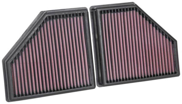K&N 16-19 BMW 750i L6-4.4L F/I Replacement Drop In Air Filter - 33-5086 for 2016-2019 BMW 7 Series - front view