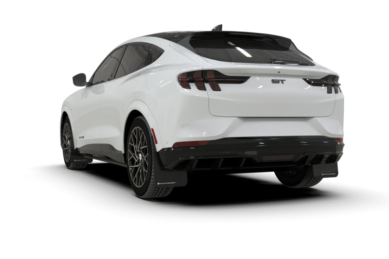 Rally Armor 21-23 Ford Mustang Mach-E Black UR Mud Flap w/ Red Logo - MF96-UR-BLK-RD