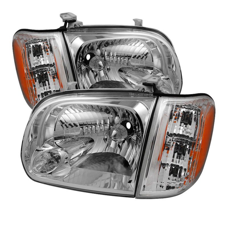 Xtune Toyota Tundra Double Cab 05-06 OEM Style Headlights &amp; Corner Lights Chrome HD-JH-TTUN05-AM-C - 9033322