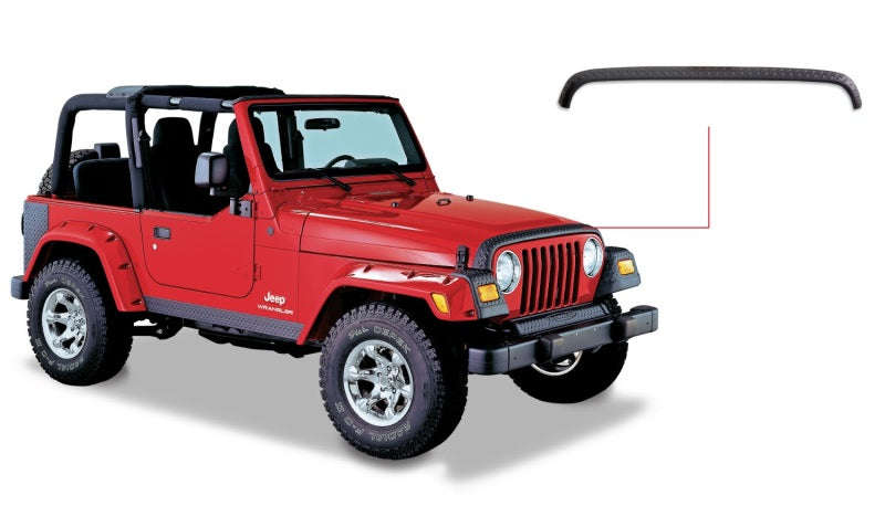 Bushwacker 18-19 Jeep Wrangler Rubicon/Sport//Unlimited/Sport S Hood Stone Guard- Black - 14093