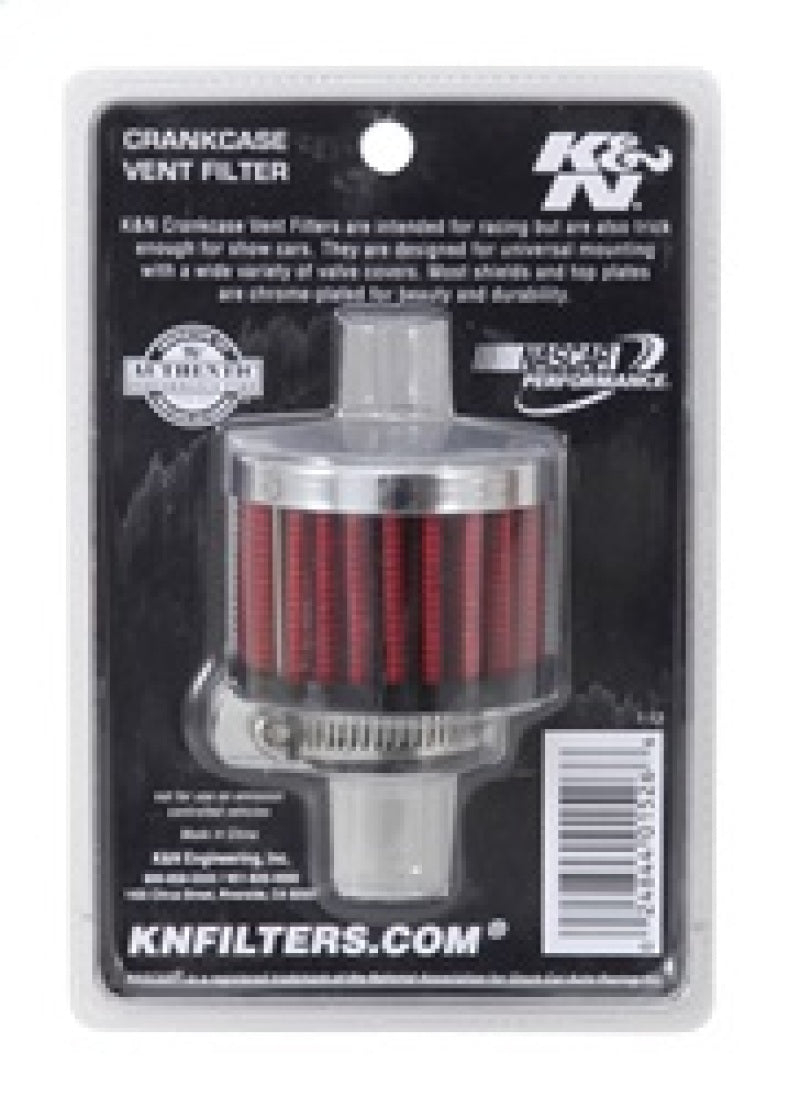 K&N 3/4 inch ID 2 inch OD 1.5 inch H Clamp On Crankcase Vent Filter - 62-1360 by K&N Engineering - close-up