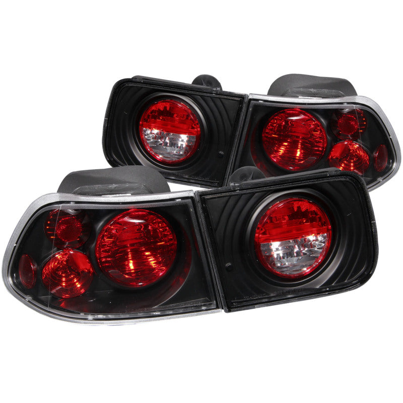 ANZO 1996-2000 Honda Civic Coupe Taillights Black - 221062