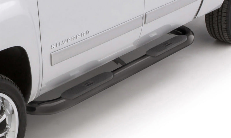 Lund 09-17 Dodge Ram 1500 Quad Cab 4in. Oval Curved Steel Nerf Bars - Black - 23474783