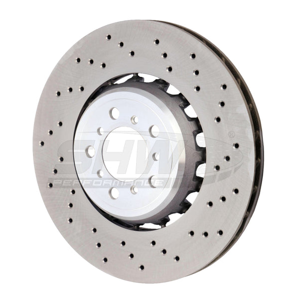 SHW 15-18 BMW M3 3.0L Right Front Cross-Drilled Lightweight Brake Rotor (34112284810) - BFR44810 for 2015-2021 BMW M4 - front