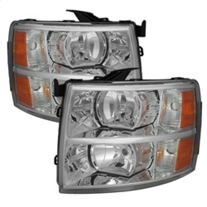 Xtune Chevy Silverado 07-13 Crystal Headlights Chrome HD-JH-CS07-AM-C - 5076984