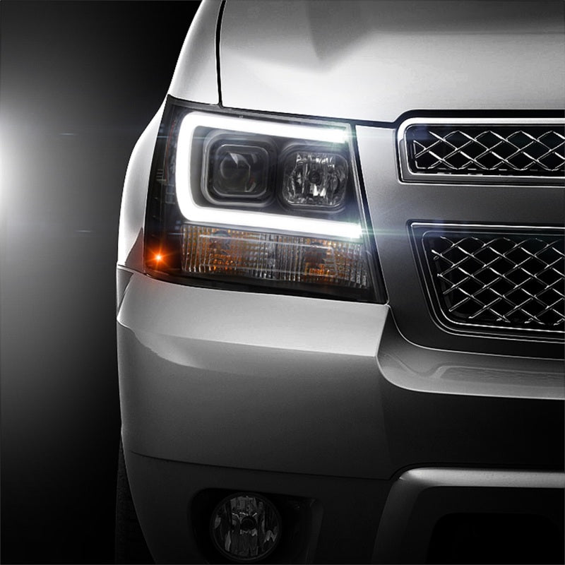 Spyder 07-14 Chevy Suburban/1500/2500/Tahoe V2 Projector Headlights Blk PRO-YD-CSUB07V2-DRL-BK - 5082565