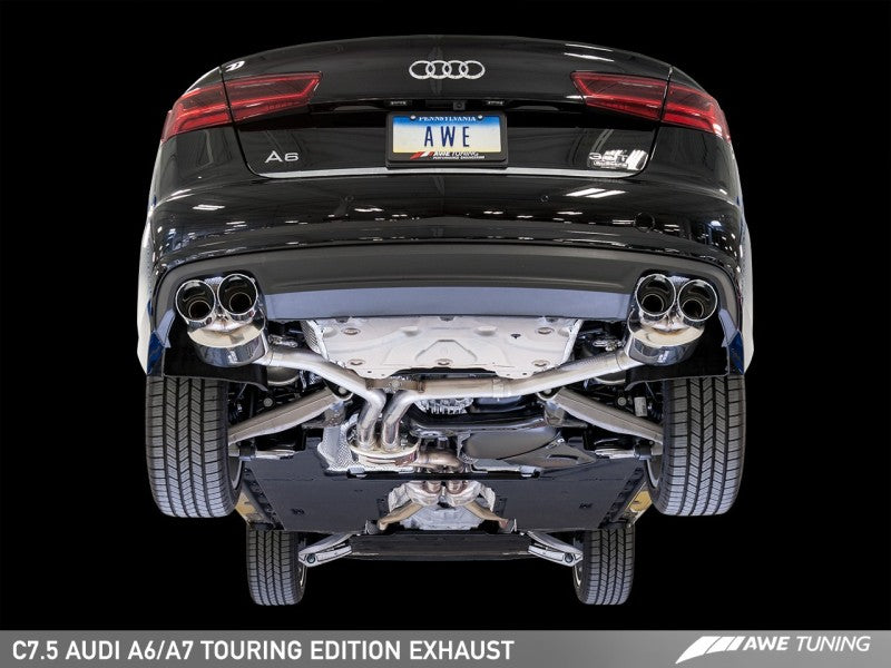 AWE Tuning Audi C7.5 A6 3.0T Touring Edition Exhaust - Quad Outlet Diamond Black Tips - 3015-43076