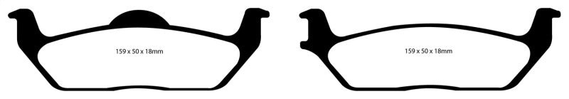 EBC 11 Ford F150 3.5 Twin Turbo (2WD) 6 Lug Greenstuff Rear Brake Pads - DP61697