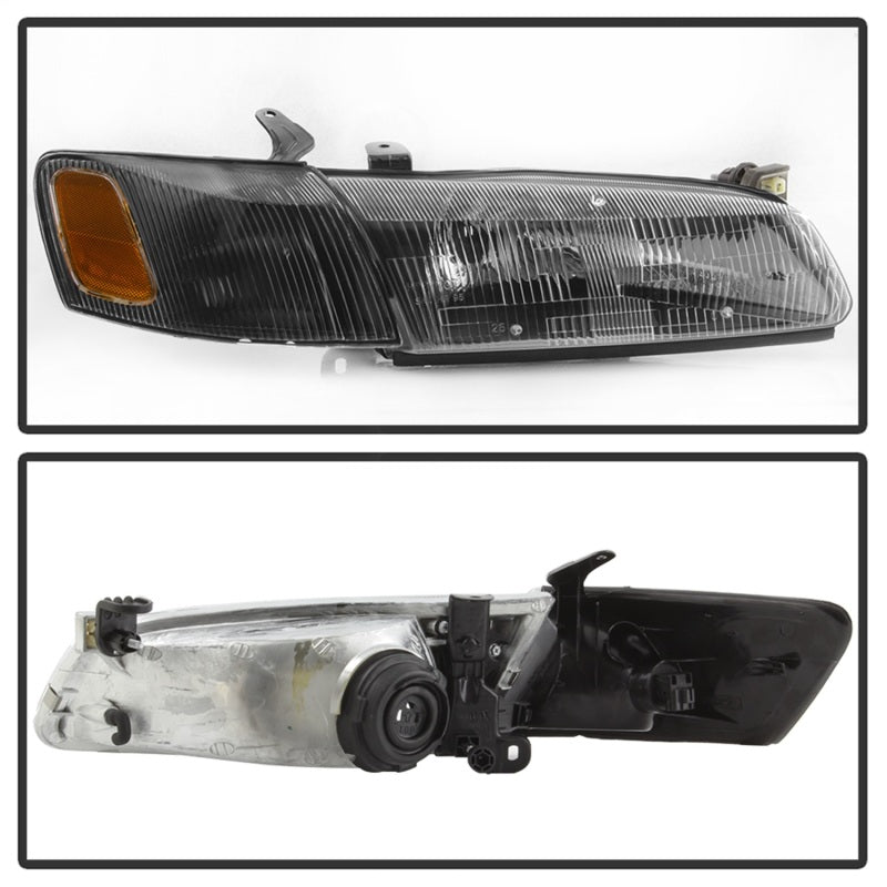 xTune 97-99 Toyota Camry 4pc OEM Style Headlights w/Corner Lights - Black (HD-JH-TCAM97-SET-BK) - 9042836