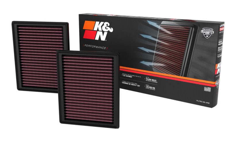 K&amp;N 2023 Nissan Z 3.0L V6 Replacement Air Filter (Includes 2 Filters) - 33-5135