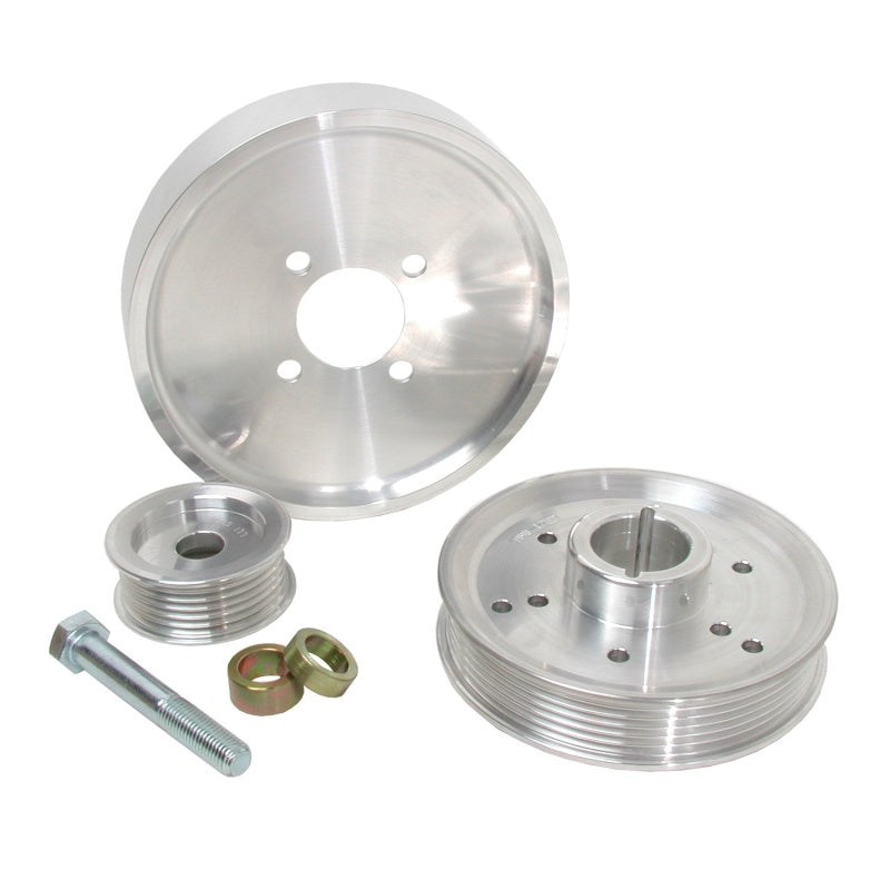 BBK 02-04 Mustang 4.6 GT Underdrive Pulley Kit - Lightweight CNC Billet Aluminum (3pc) - 1559