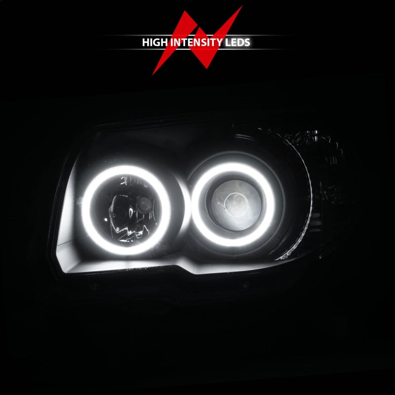 ANZO 2006-2009 Toyota 4Runner Projector Headlights w/ Halo Black - 111320