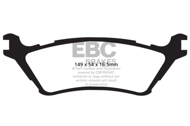EBC 15+ Ford F150 2.7 Twin Turbo (2WD) Greenstuff Rear Brake Pads - DP61891