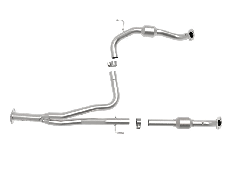 aFe Power Twisted Steel Y-Pipe w/ Cat SS 16-20 Toyota Tacoma V6 3.5L (4WD Only) - 48-46013-RC