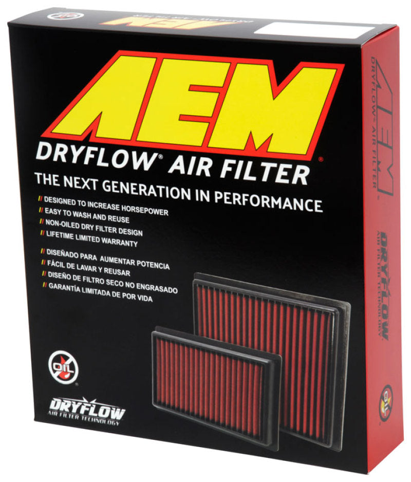 AEM 08-14 WRX/STi / 08-10 Forester 8.75in O/S L x 8.563in O/S W x 2.438in H DryFlow Air Filter - 28-20304