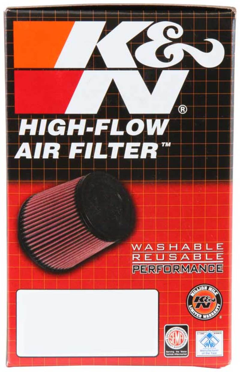 K&N Filter Universal Rubber Filter - Round Straight 3.5in Base OD x 3.5in Top OD x 5in H - RU-0360